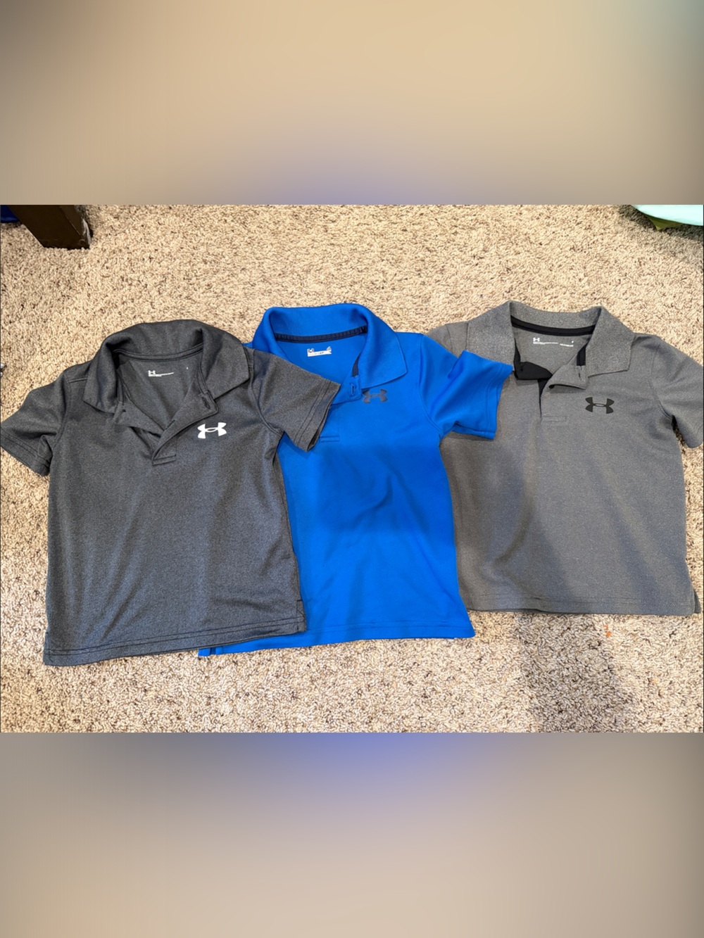 Under Armour Boys Polo Shirt Lot Size 4 Golf Performance 3 Pieces